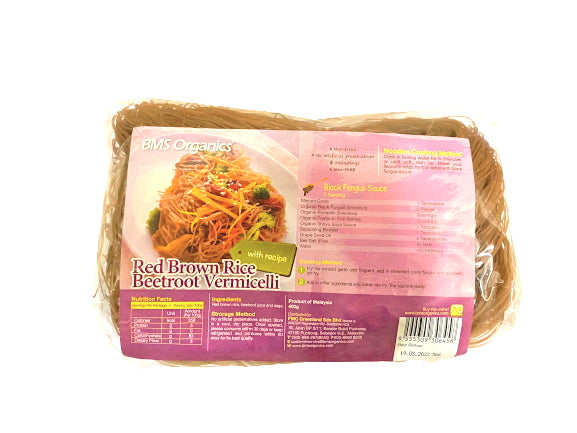 BMS Organics - Red Brown Rice Beetroot Vermicelli /  红糙米甜菜根米粉 (400g)
