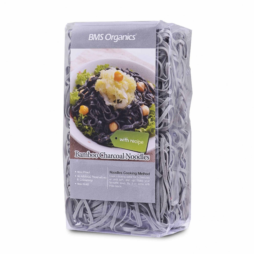 BMS Organics - Bamboo Charcoal Noodles / 竹炭面 (250g) (Vegetarian)