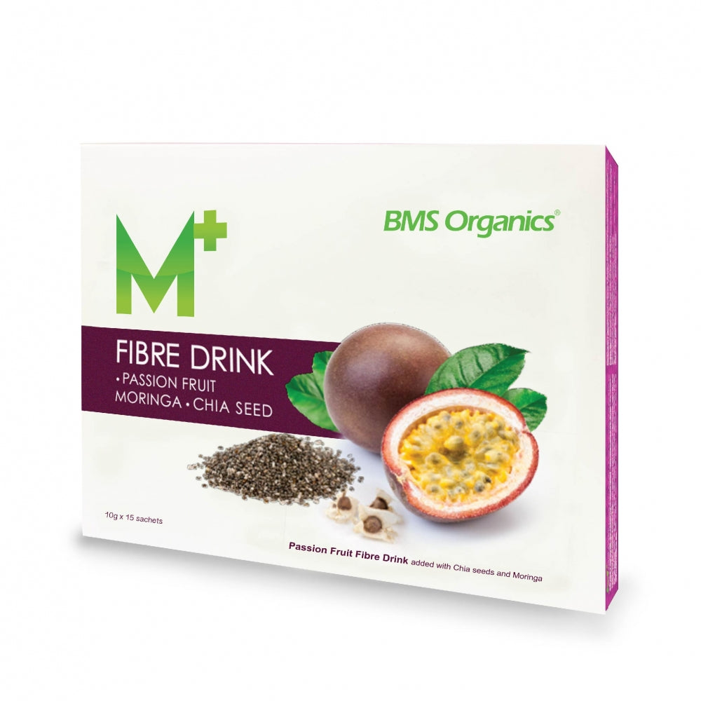 BMS Organics - M+ Fibre Drink / 蔬事M+纤维饮 (10g x 15 sachets) (Passion Fruit Fibre Drink)