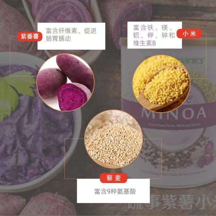 BMS Organics - Purple Minoa Oatmilk (Cane Sugar Free) / 紫薯小米藜麦燕麦奶 （无蔗糖）(700g)