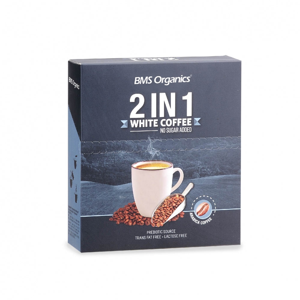 BMS Organics - 2-in-1 White Coffee Sachets (No cane sugar added) / 蔬事2合1白咖啡 (无蔗糖） (30g x 10 pkts)